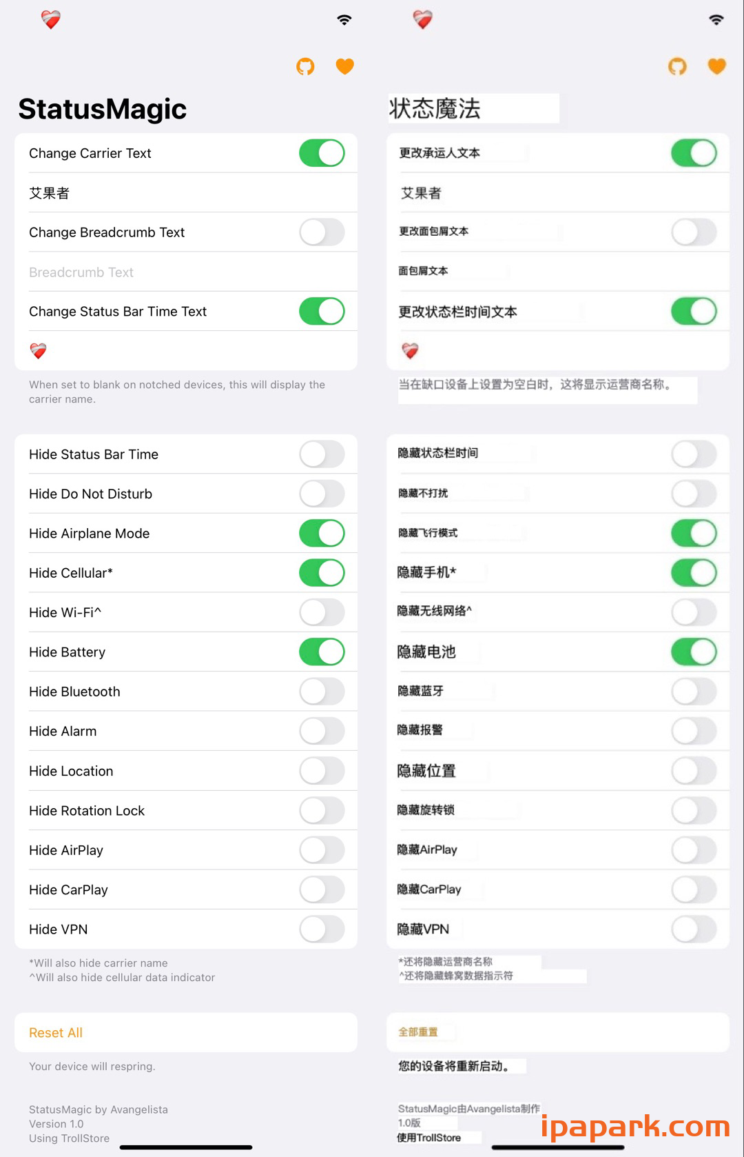 StatusMagic 状态栏美化工具 1.0.2-iPA破解资源站